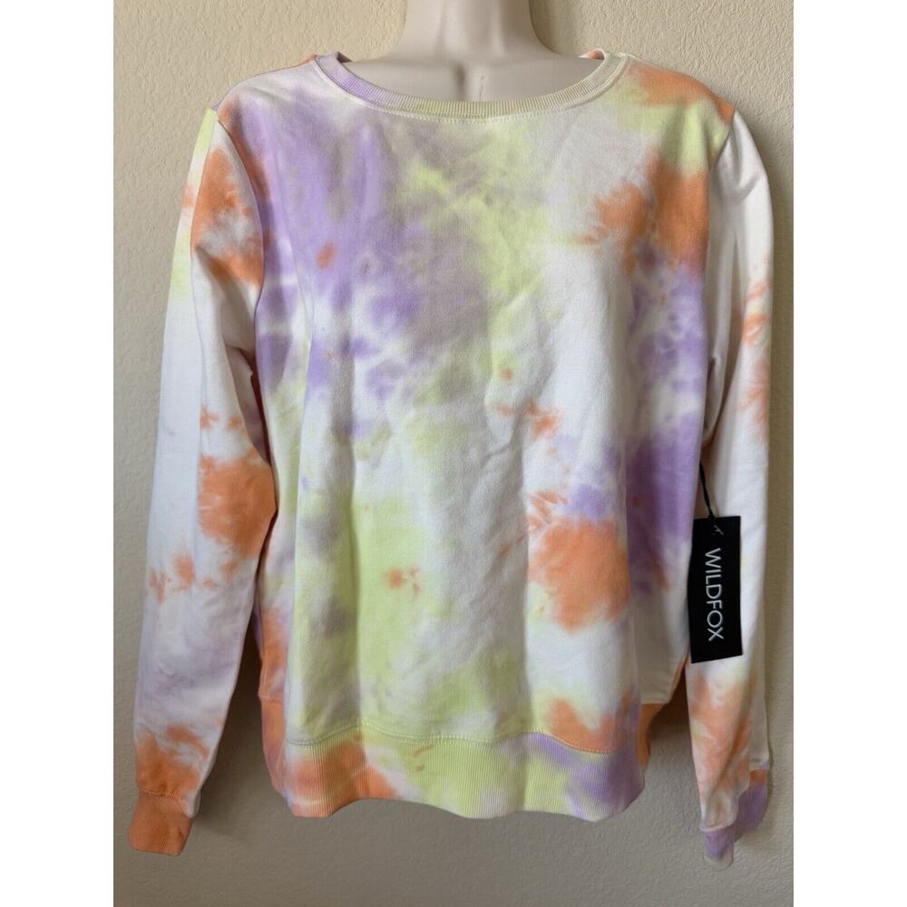 Wildfox Sherbet Wash BBJ Tie Dye Crew Neck Long Sleeve Sweatshirt Size M